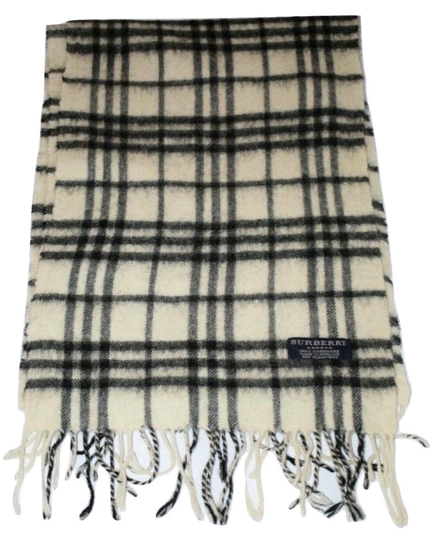 Cream Classic Check Cashmere Scaef