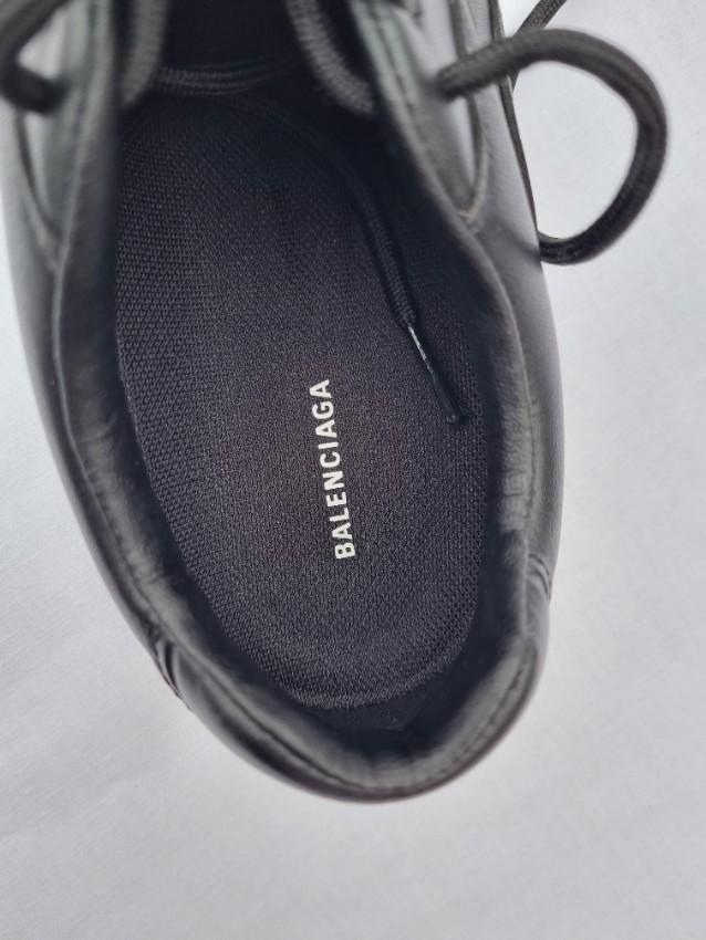 Balenciaga Black Leather Zen Football Sneakers