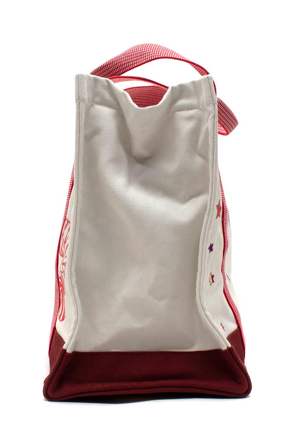 Hermes White Canvas Circus Nappy Tote Bag