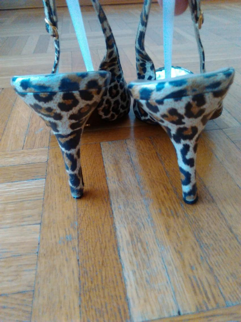 Dolce & Gabbana Leopard Print Slingback Sandals