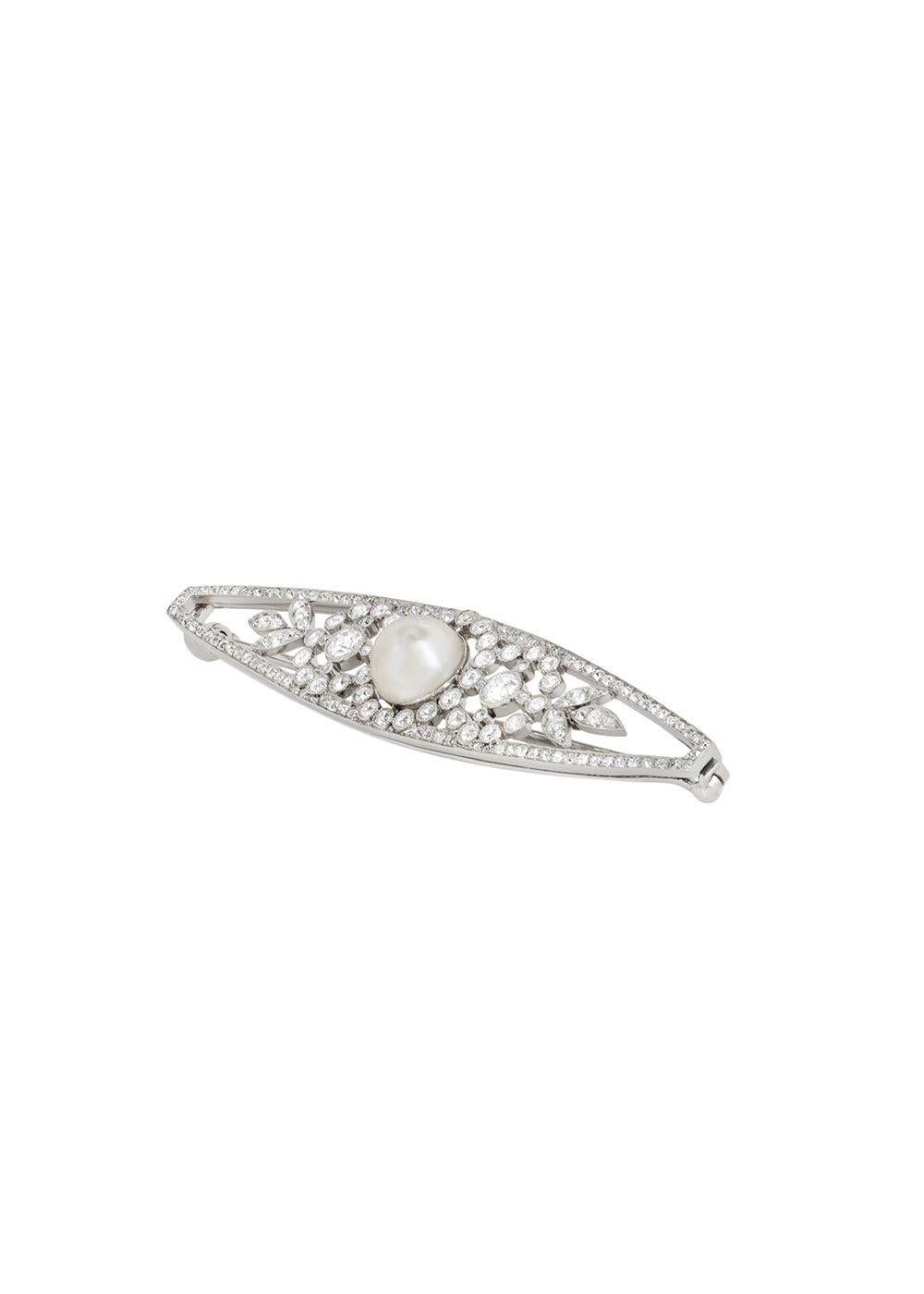 platinum, diamond & pearl brooch