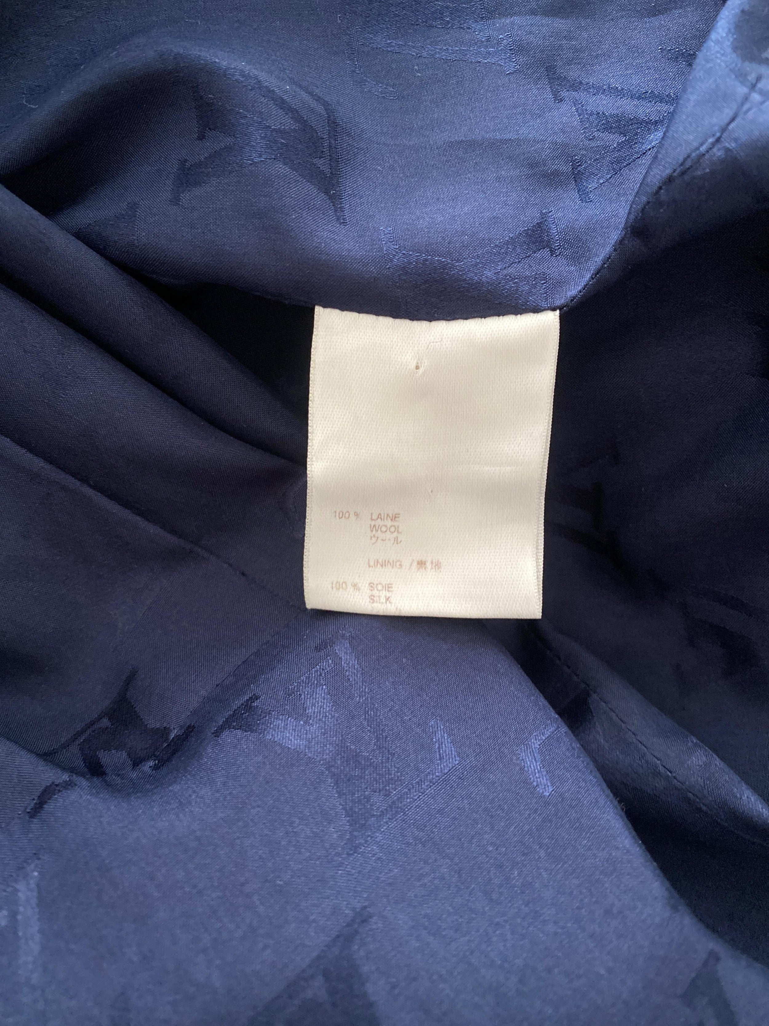 Navy Wool Tailored Coat