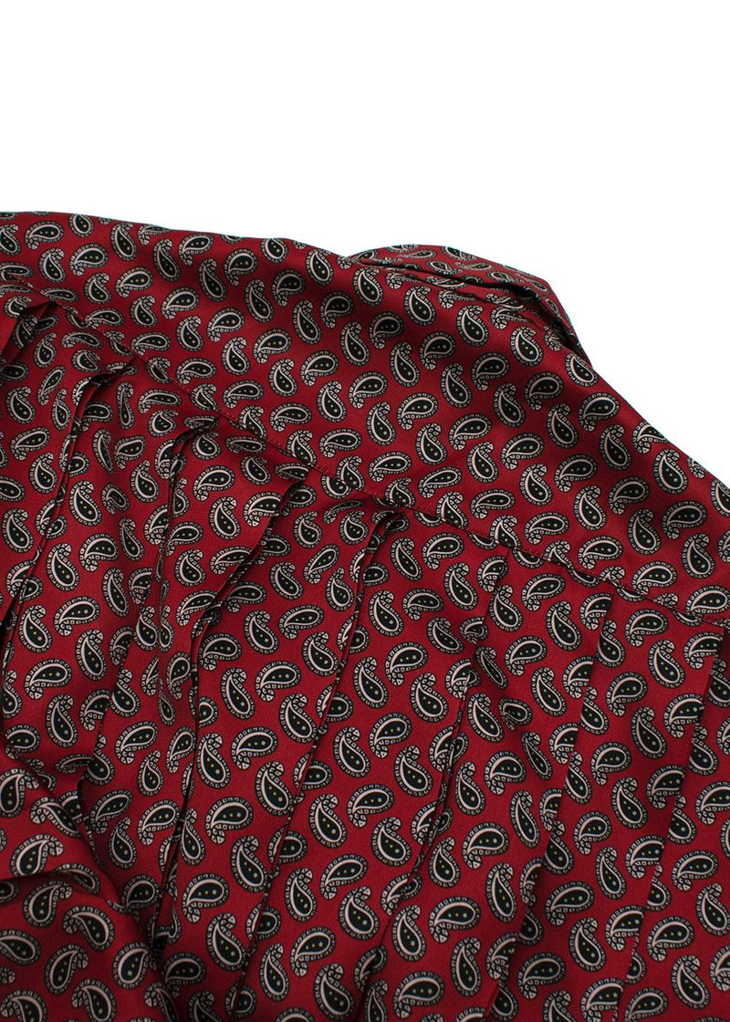 Red & black paisley pears satin babydoll dress