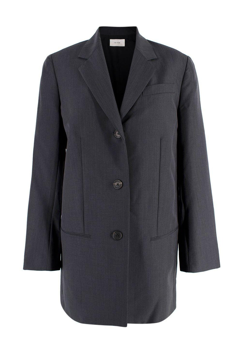 The Row Dark Grey Long Blazer