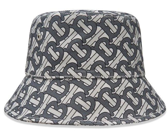 Grey TB Monogram Bucket Hat