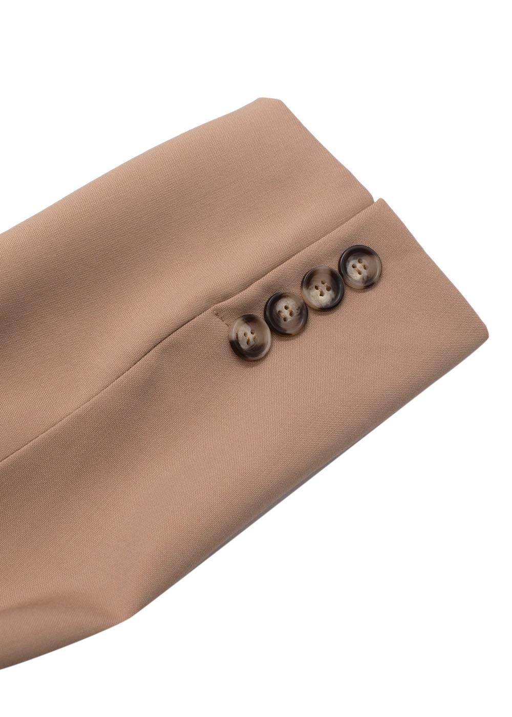 Sportmax Beige Double Breasted Wool Blazer