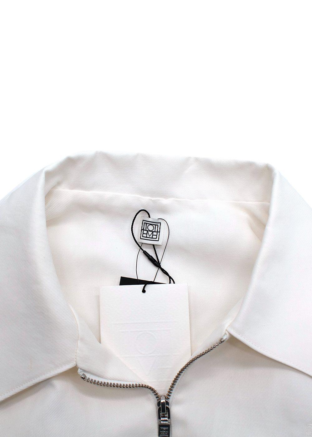 Toteme Off White Linen Blend Tracksuit Top