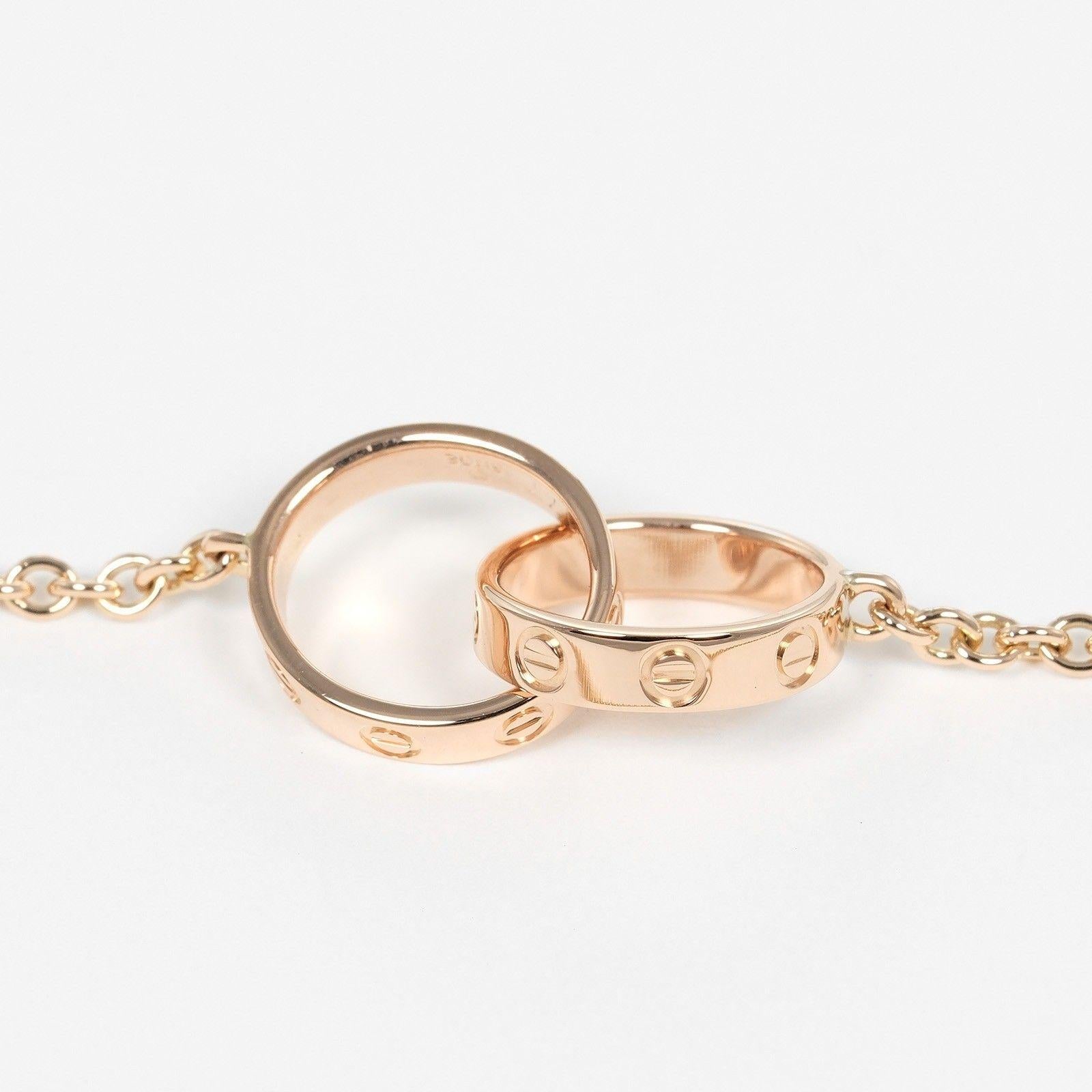 Cartier Rose Gold Intertwined Love Ring Necklace