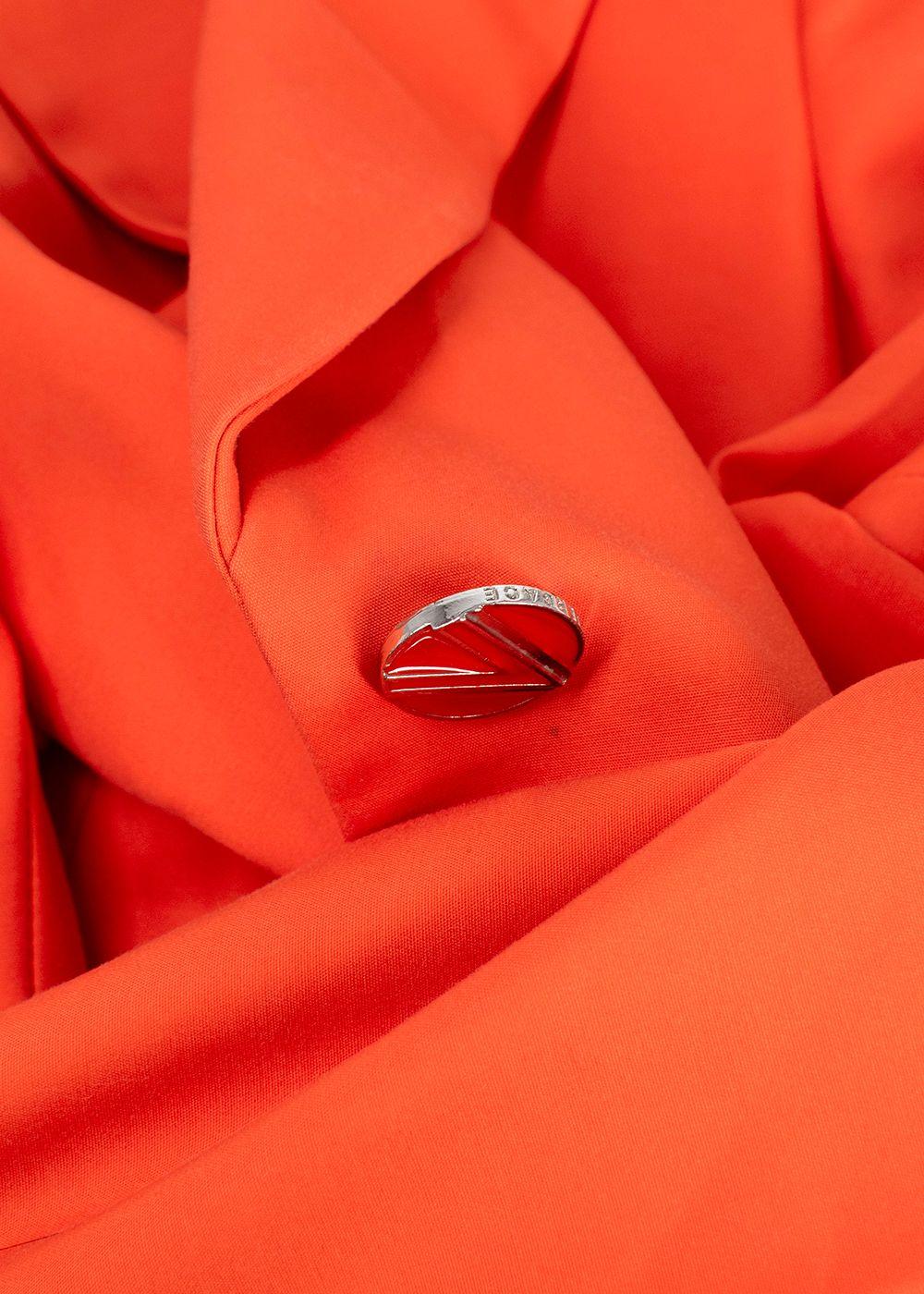 Versace Orange Single Breasted Blazer