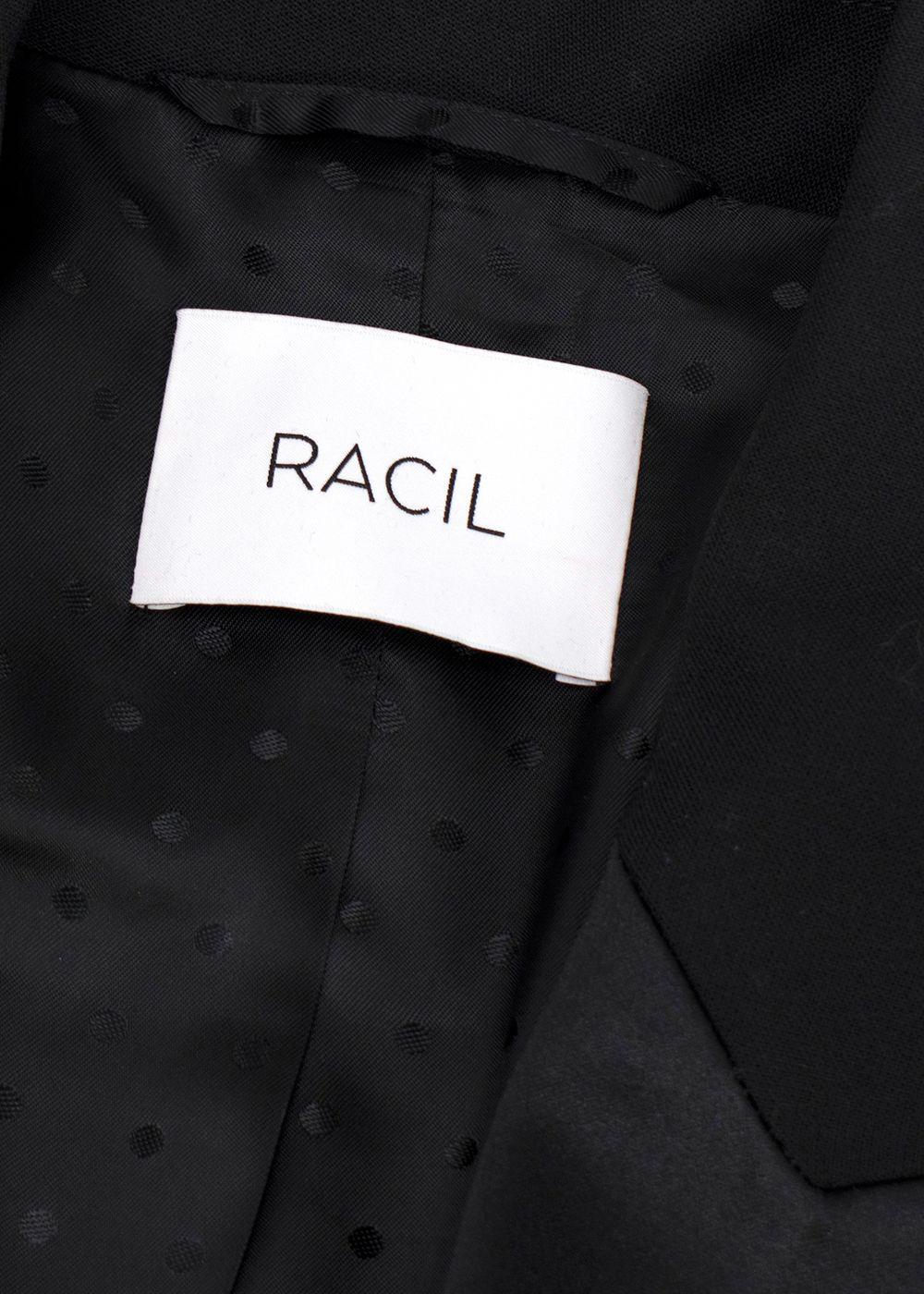 Racil Black Double Breasted Belted Tuxedo Blazer
