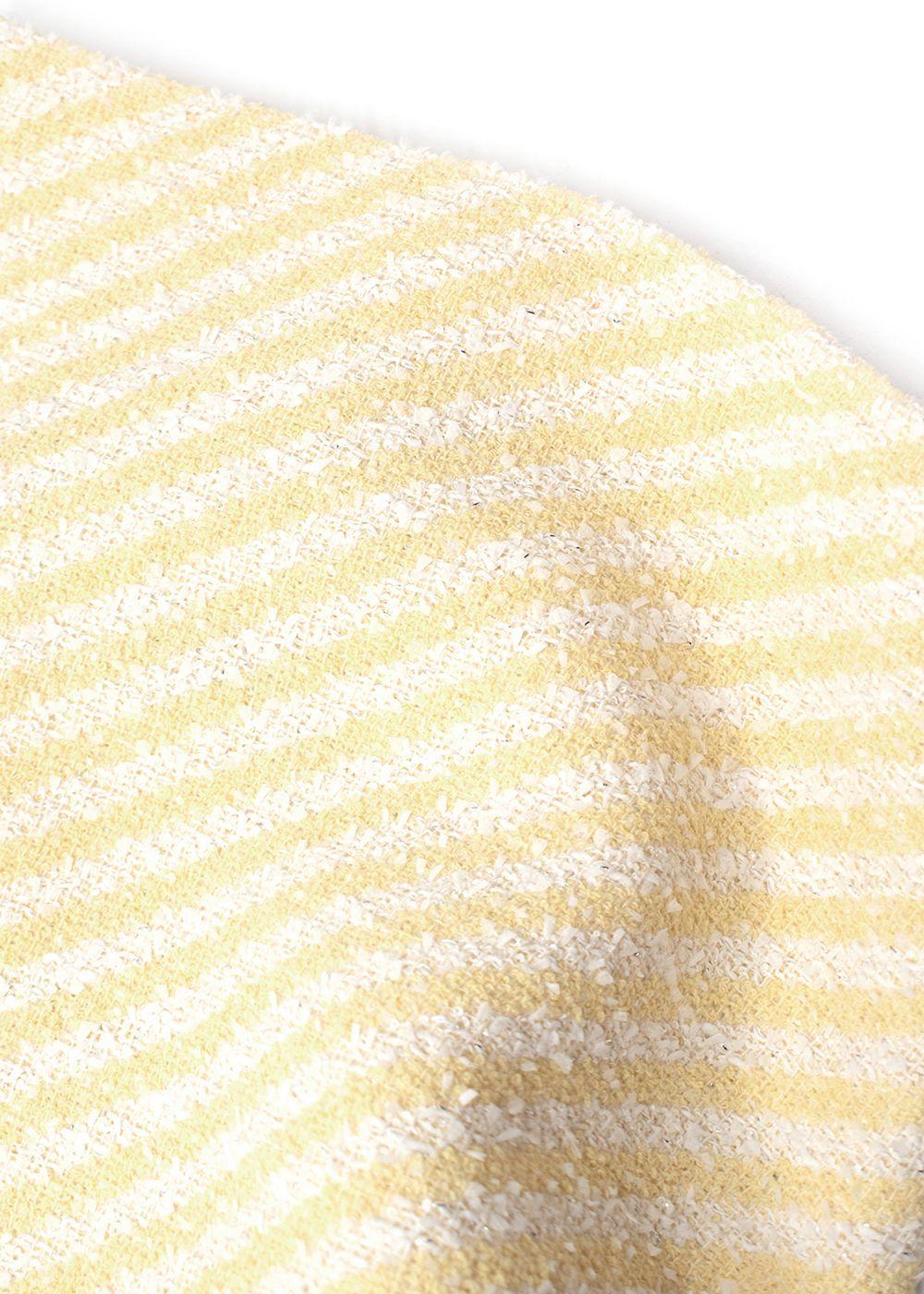 Alessandra Rich Yellow Striped Tweed Mini Skirt