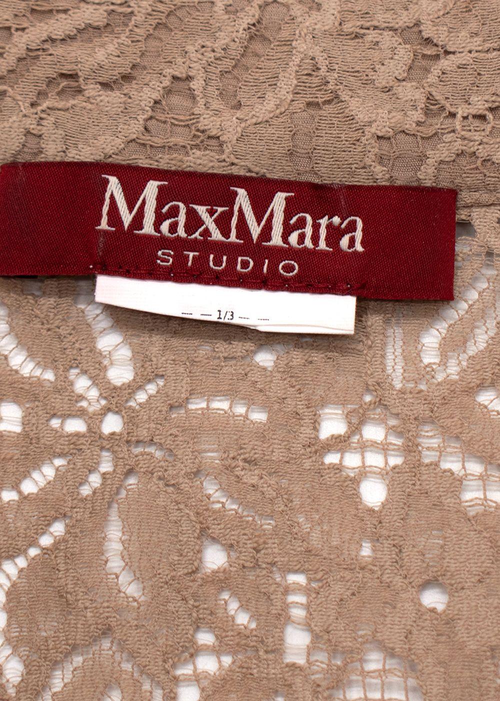 Max Mara Beige Lace Midi Dress