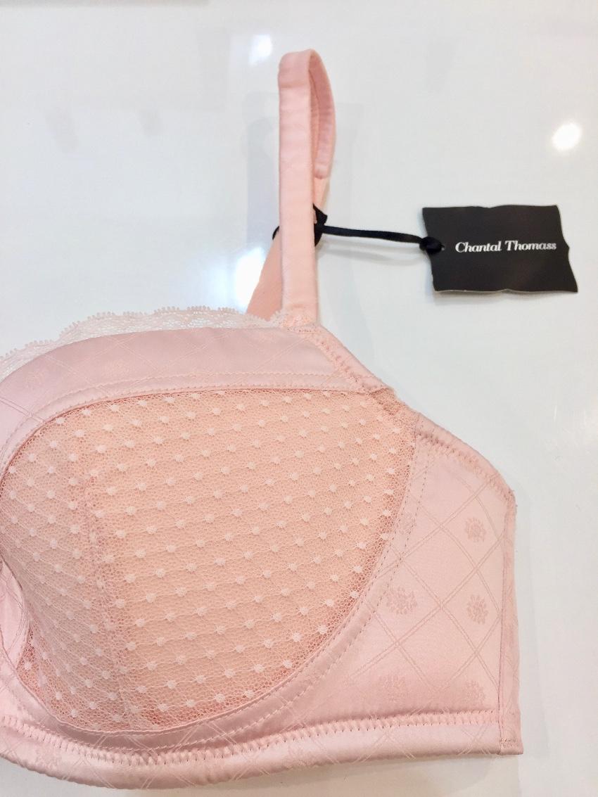 Chantal Thomass Rose Pink Satin Jacquard Pad Bra