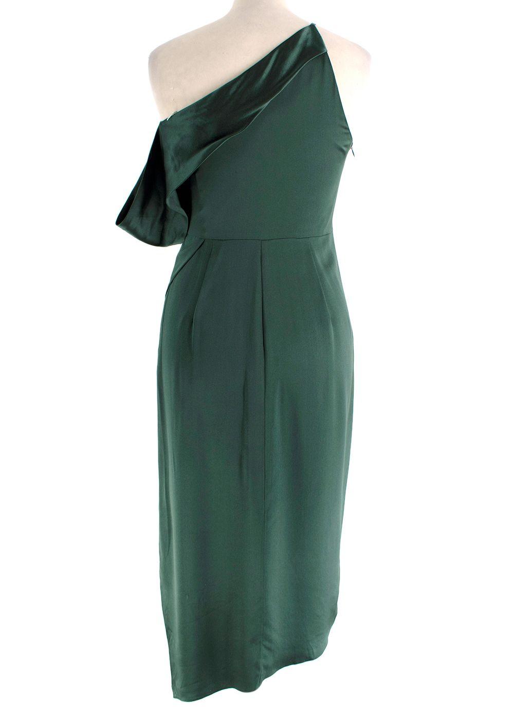 Michelle Mason One-Shoulder Silk Midi Dress