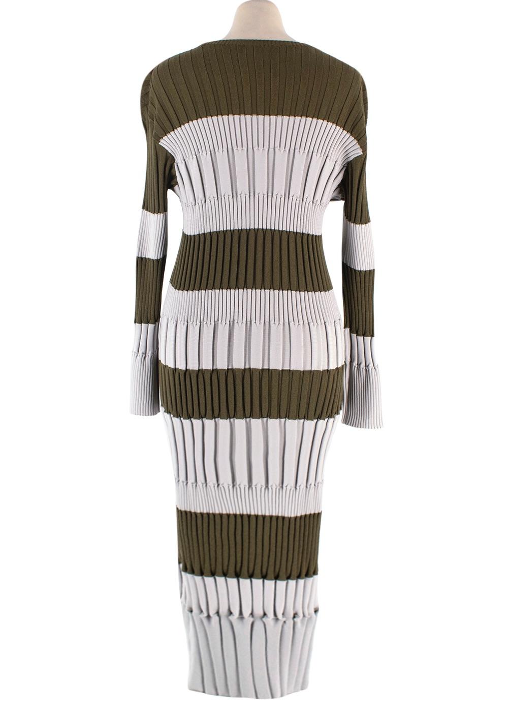 Issey Miyake Pleats Please Two Tone Ribbed Midi Dress