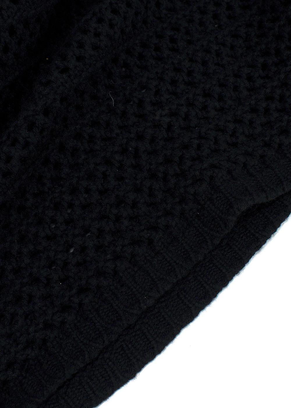 Jil Sander Black Cashmere Open Knit Longline Jumper