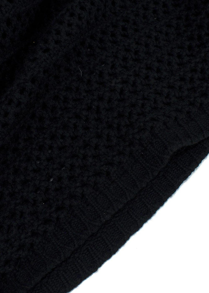 Jil Sander Black Cashmere Open Knit Longline Jumper