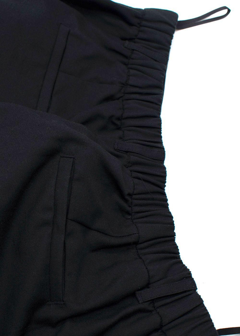 Matteau Black Cropped Wide Leg Linen Trousers