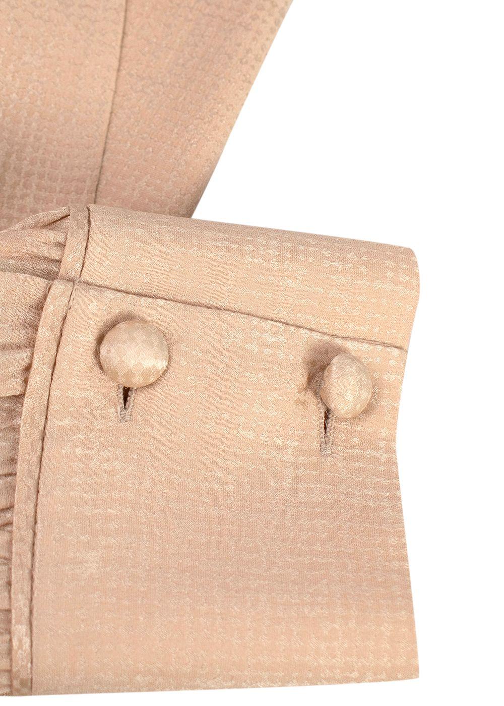 Fendi Golden Beige Blouse with Neck Tie