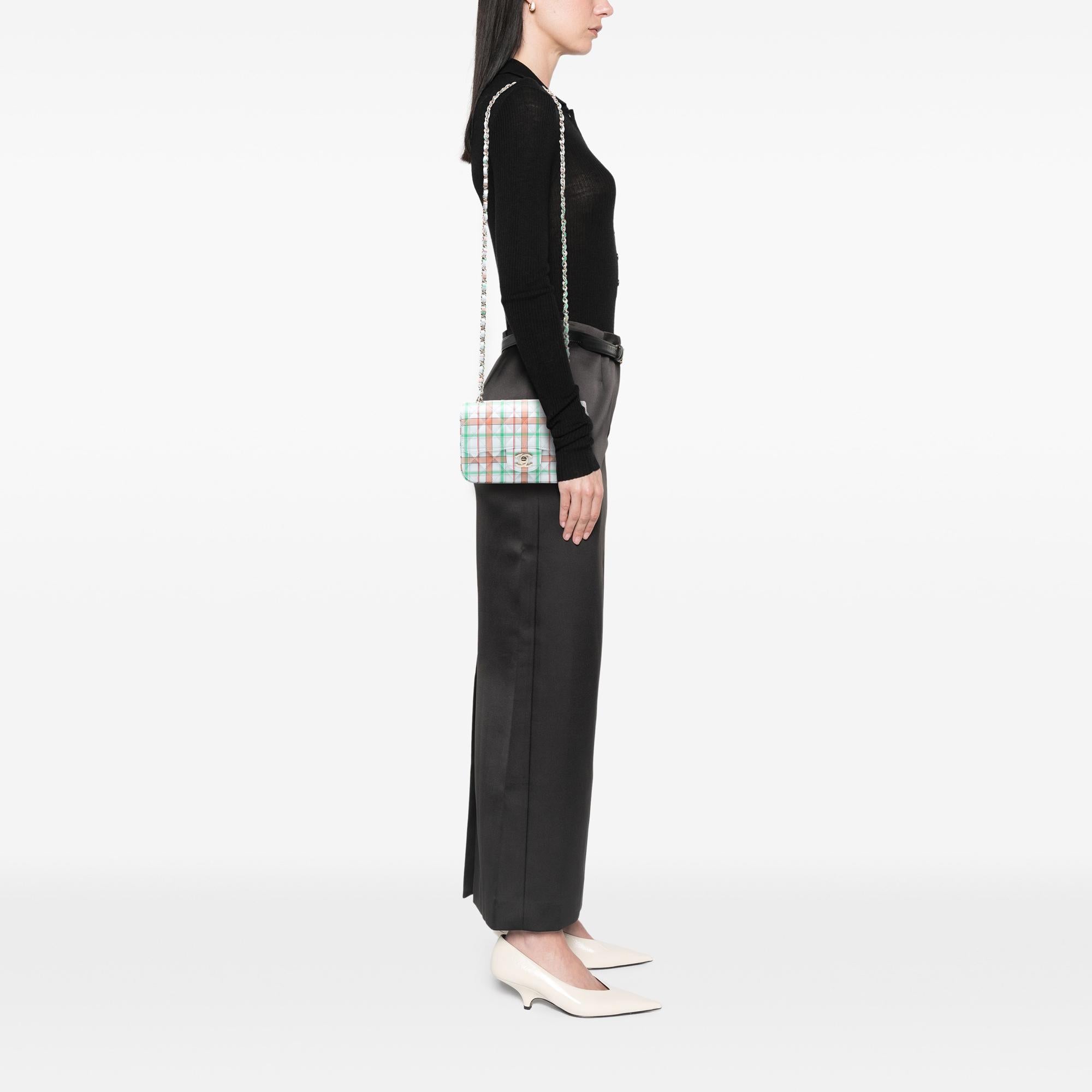 Chanel Check Mini Rectangular Classic Printed Calfskin Single Flap