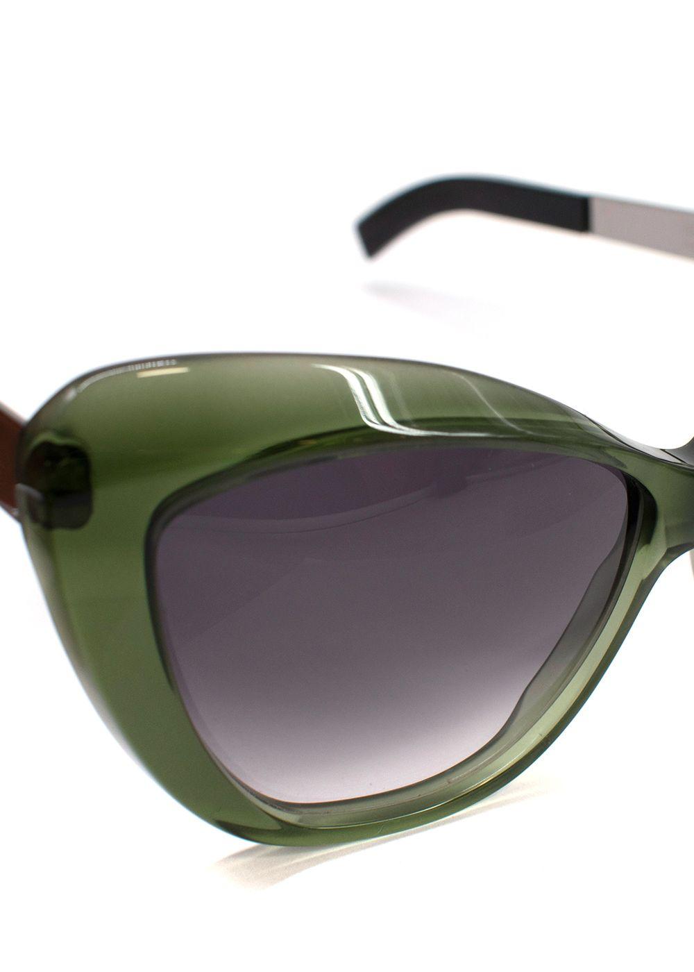 Sportmax Green Acetate Cat Eye Sunglasses