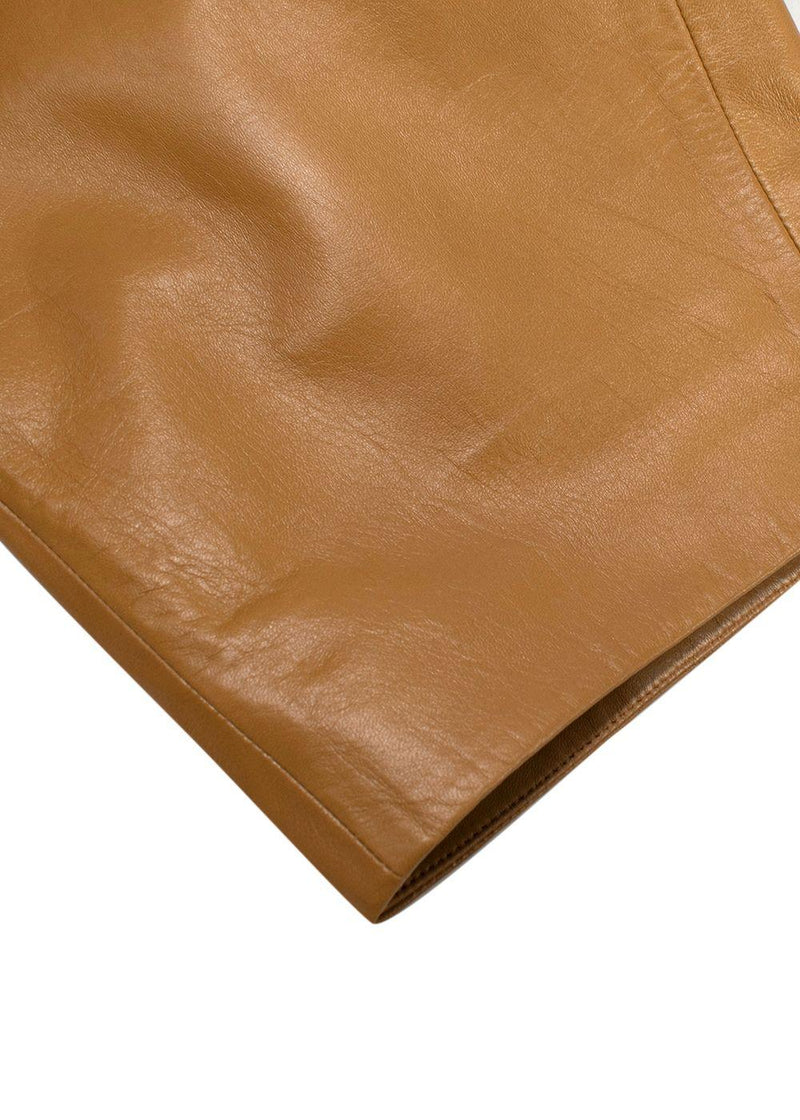 Givenchy Tan Lambskin Leather Trousers
