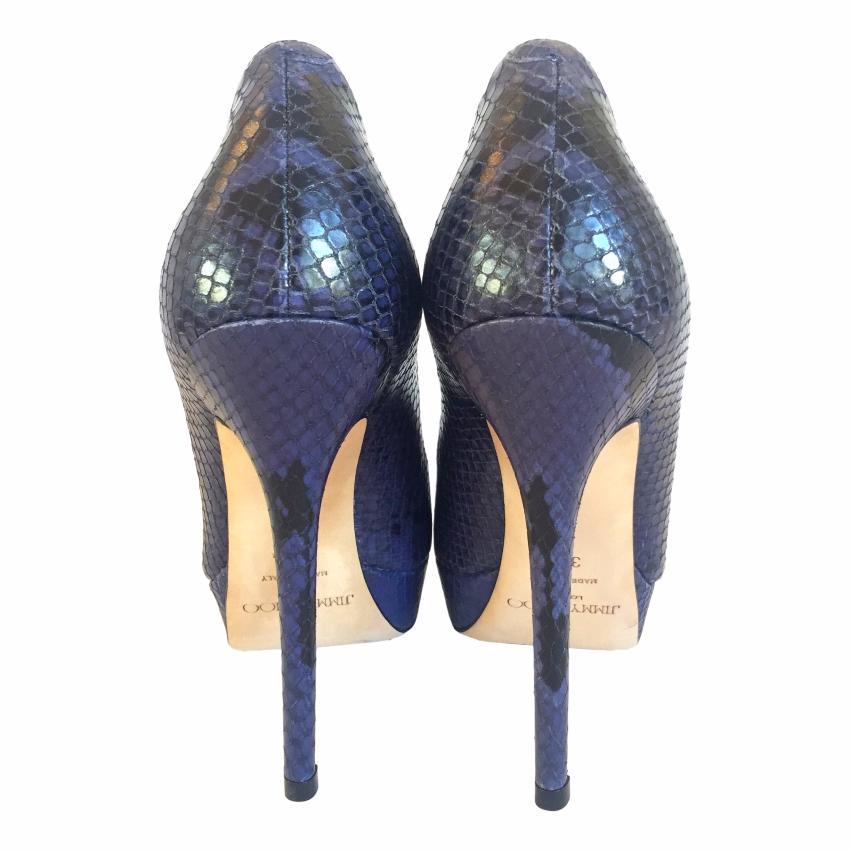 Jimmy Choo Cosmic Snakeskin Leather Platform Pumps