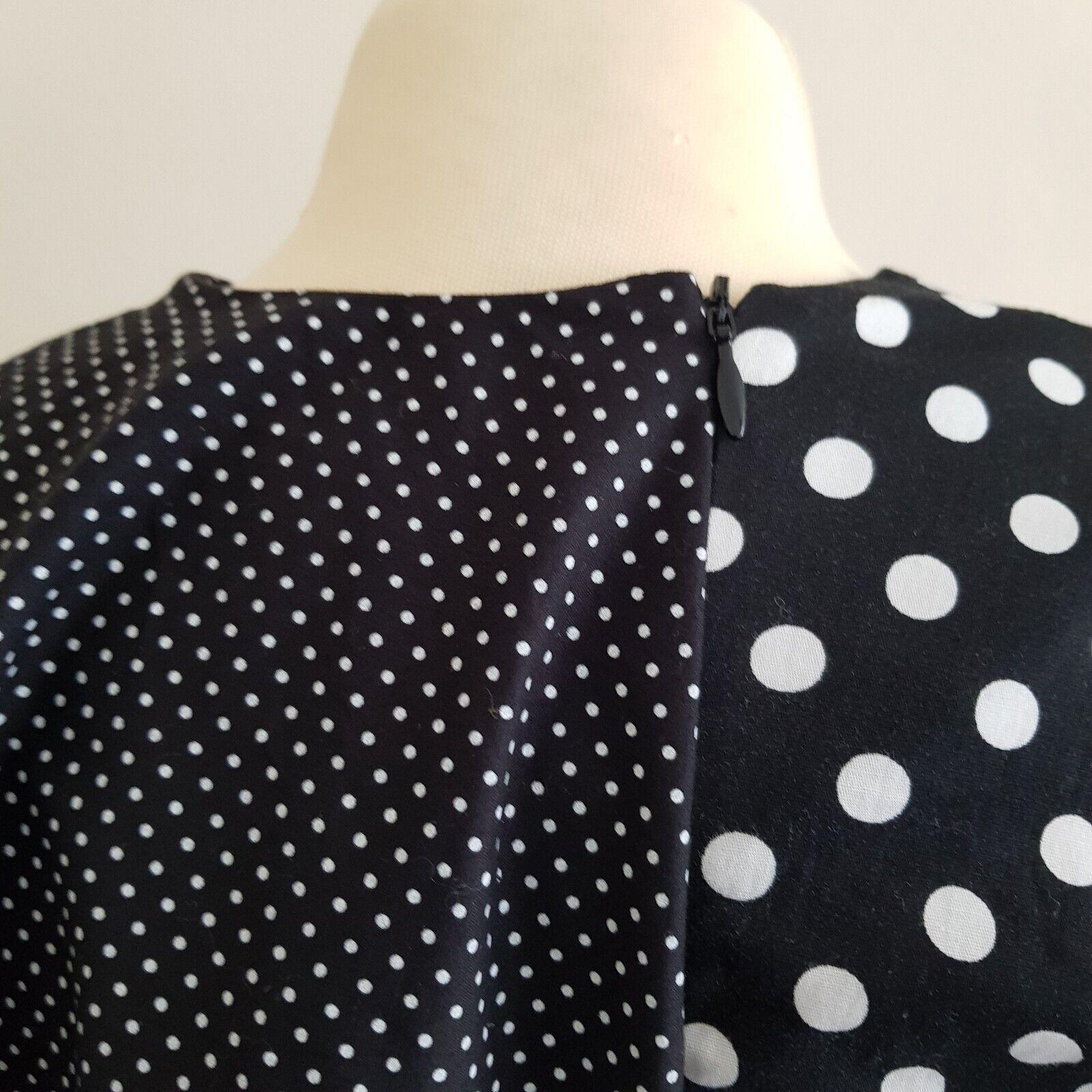 Paskal Black and White Polka Dot Ruffled Dress