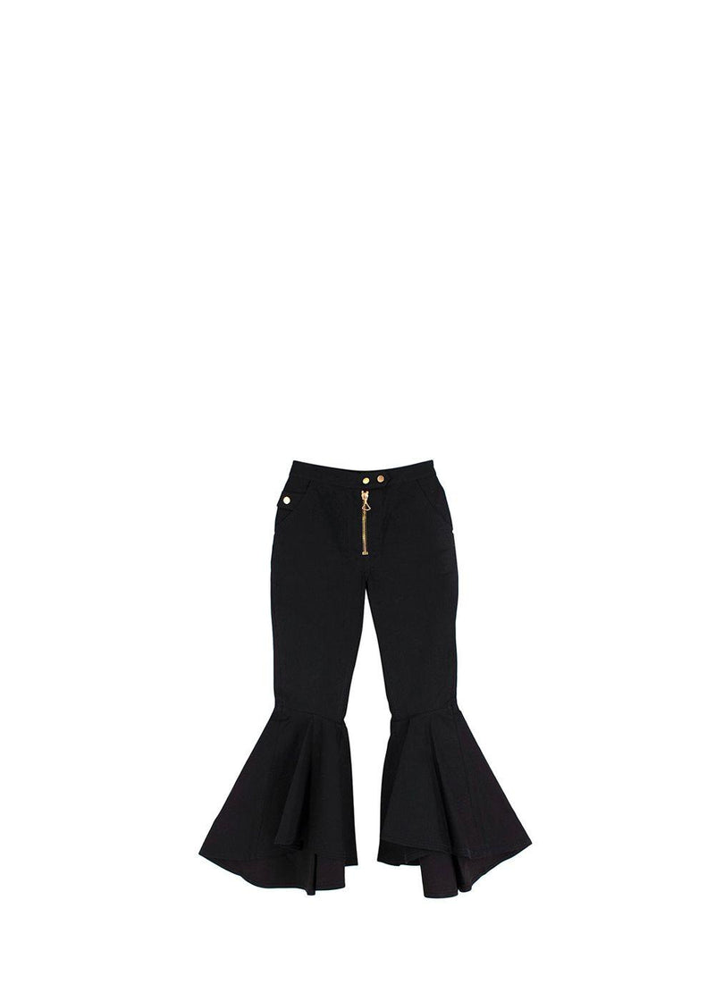 Black Denim Flared Jeans