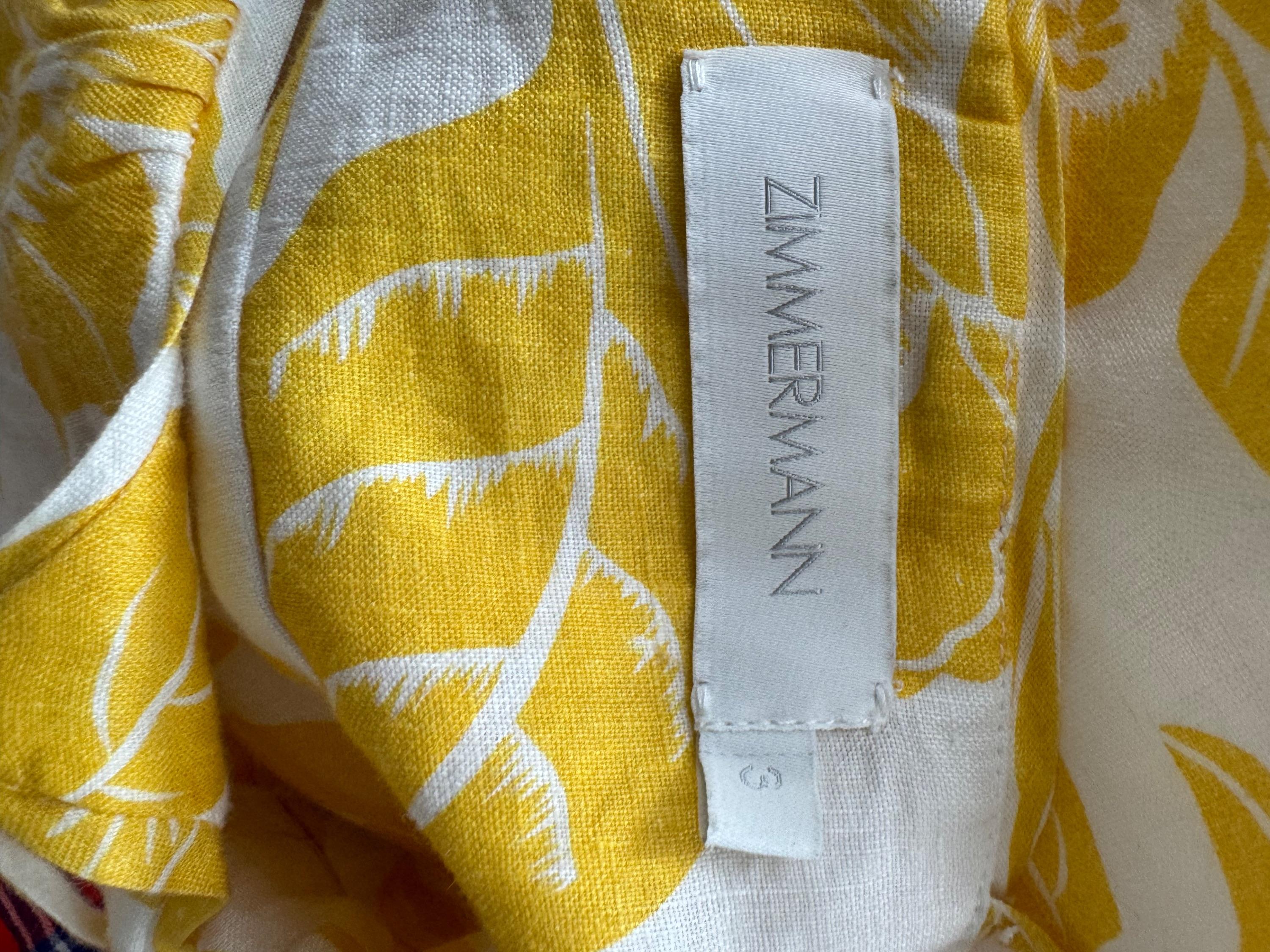Zimmermann Yellow Bells Fit and Flare Mini Dress