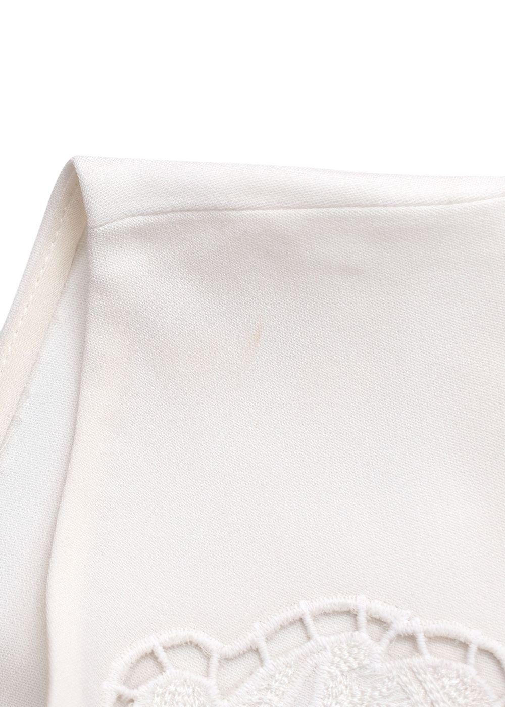 Emilio Pucci  Embroidered White Crepe Sleeveless Blouse