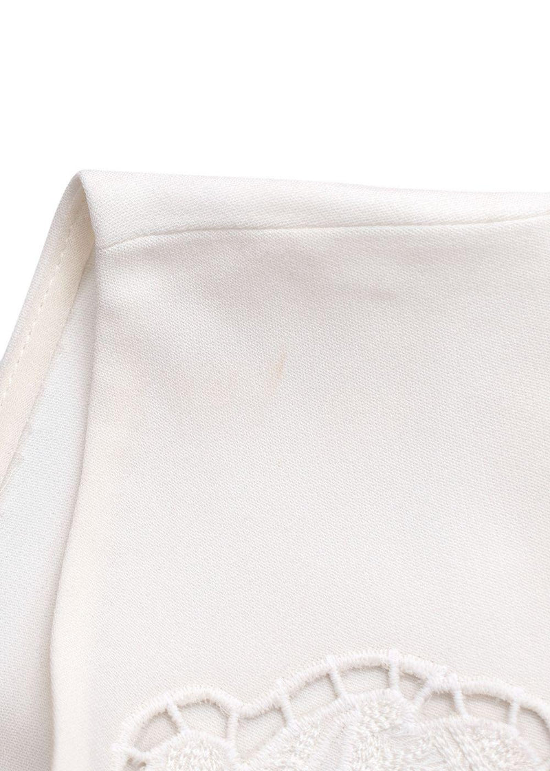 Emilio Pucci  Embroidered White Crepe Sleeveless Blouse