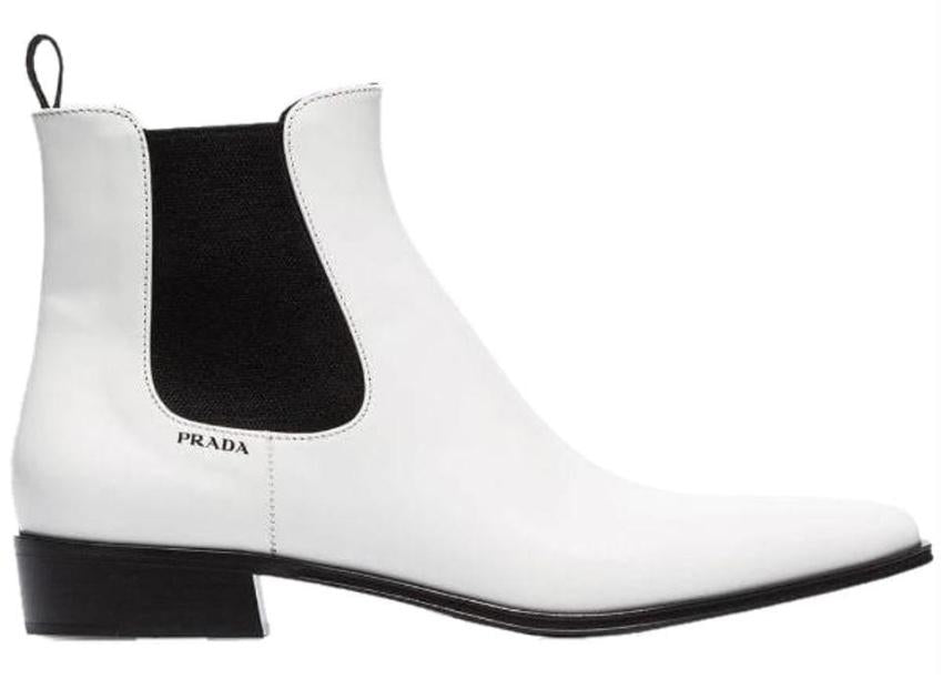 Prada White Leather 30 Ankle Boots