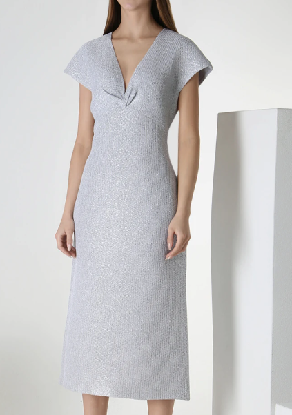 St. John Cap-Sleeve Lurex Dress