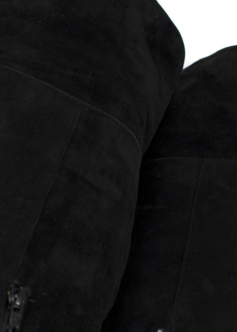 Charles Jourdan Black OTK Suede Boots