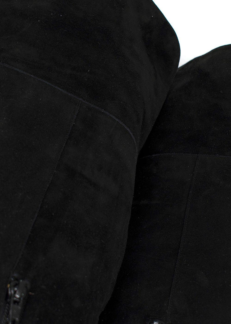 Charles Jourdan Black OTK Suede Boots