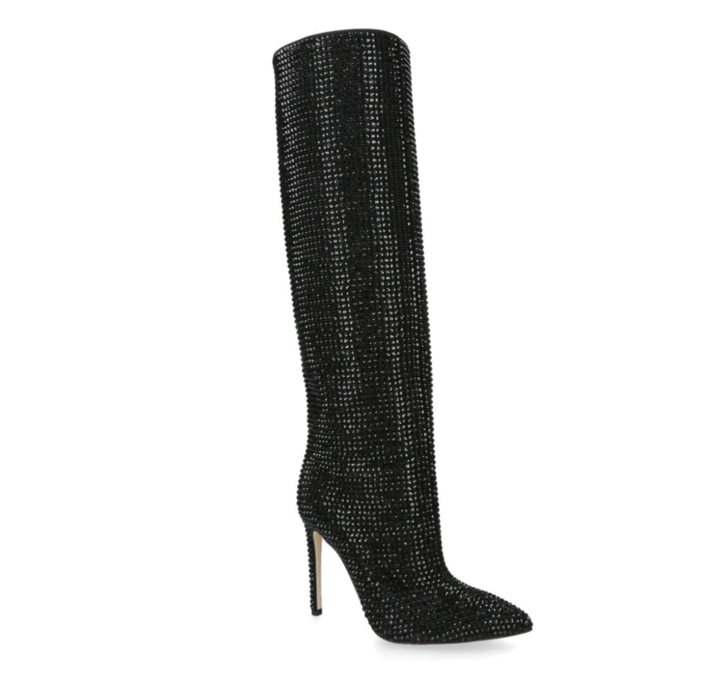 Holly crystal-embellished suede knee boots