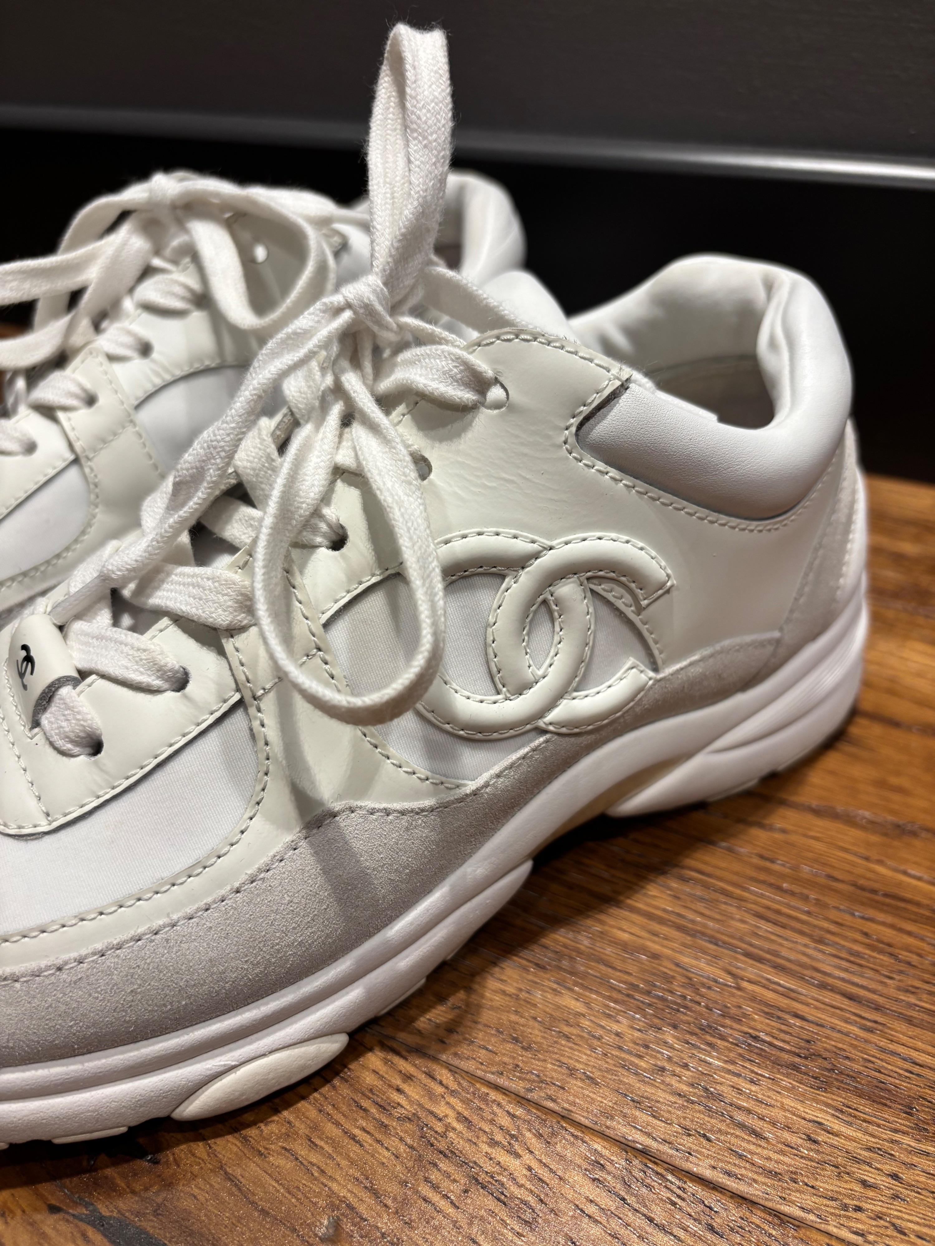 Chanel White CC Trainers