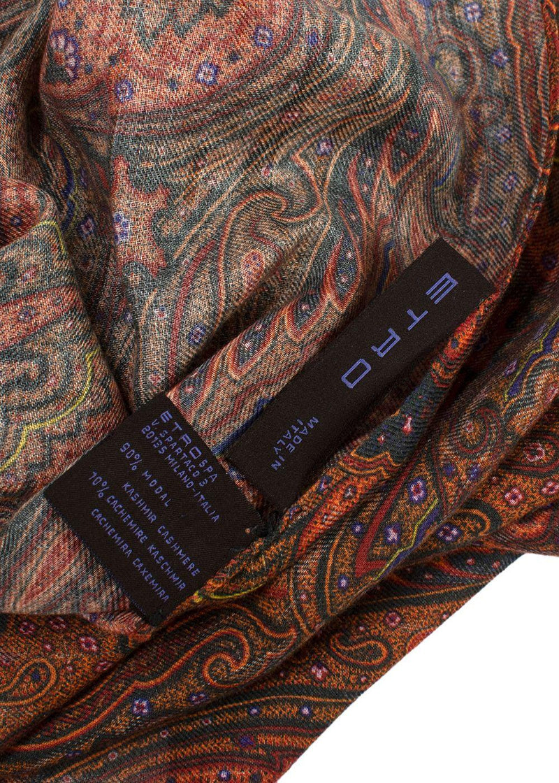 Etro Cashmere Blend Paisley Print Scarf