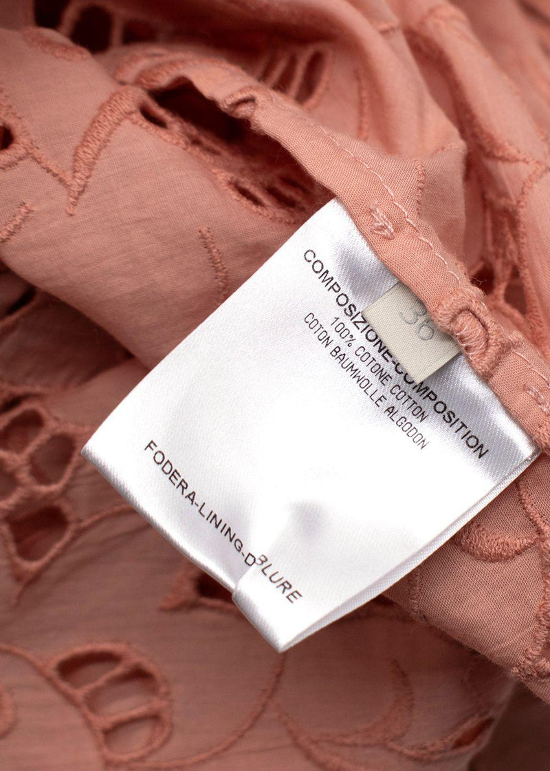 Stella McCartney Salmon Pink Broidere Anglais Blouse