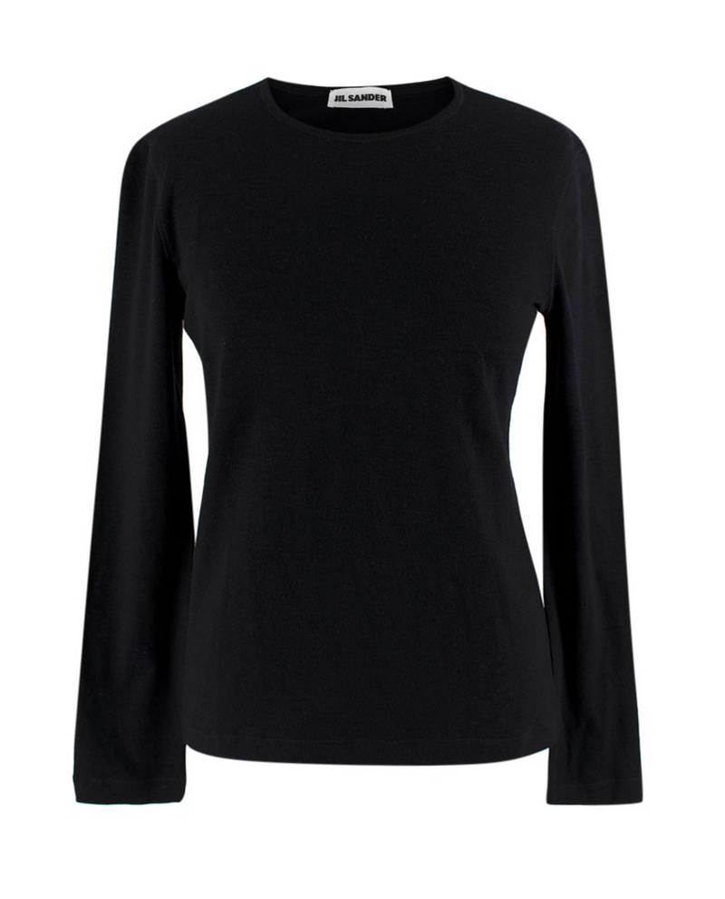 Jil Sander Black Wool Blend Top