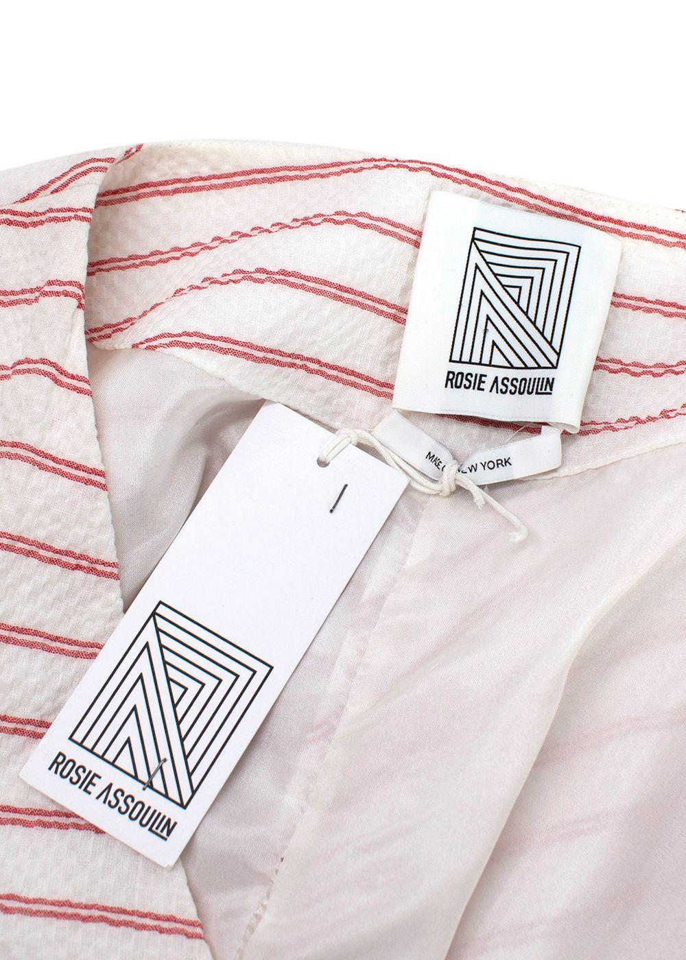 Rosie Assoulin White and Red Striped Dress
