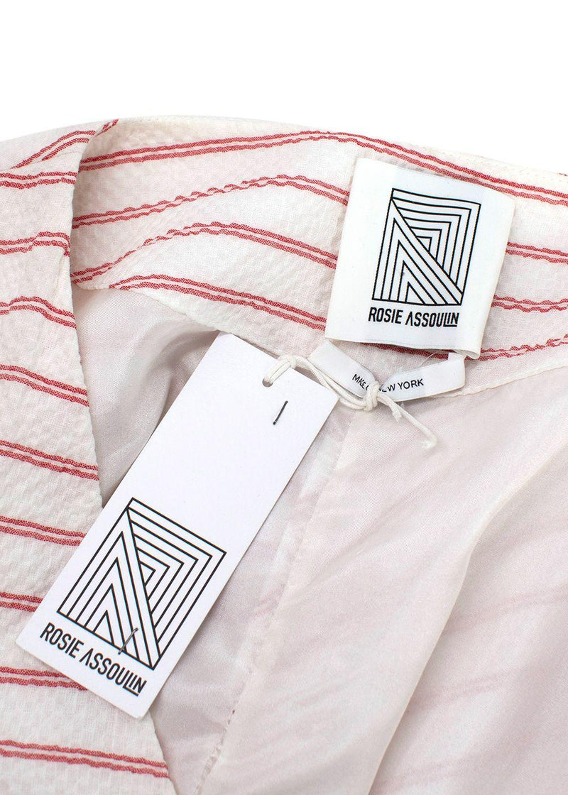Rosie Assoulin White and Red Striped Dress