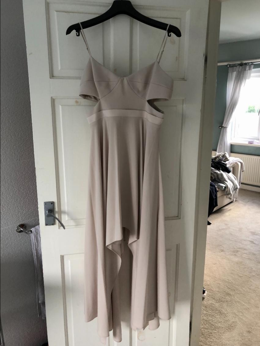 Halston Cutout satin-trimmed stretch-crepe dress