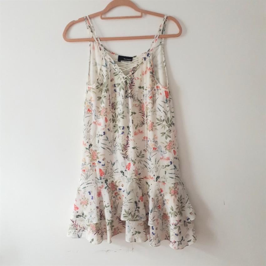 The Kooples Floral Lace Up Silk dress