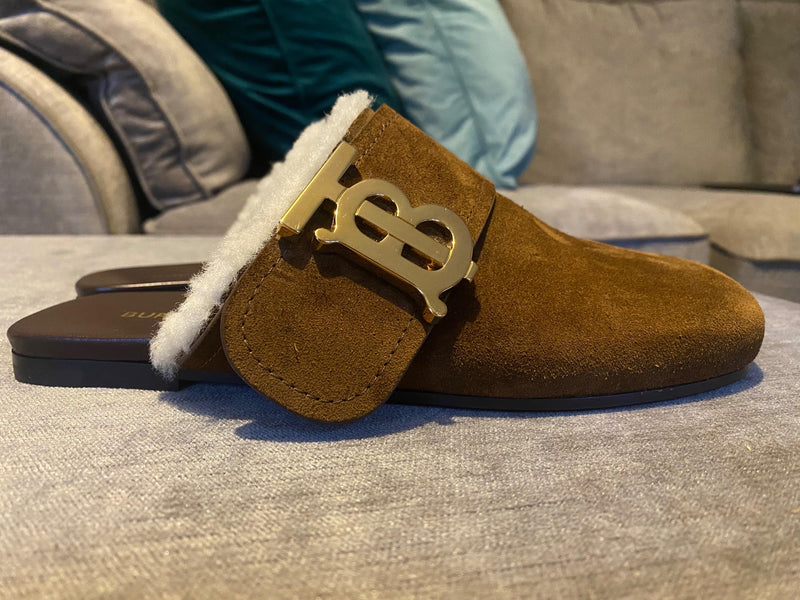 Burberry Brown Suede Lyla Mules