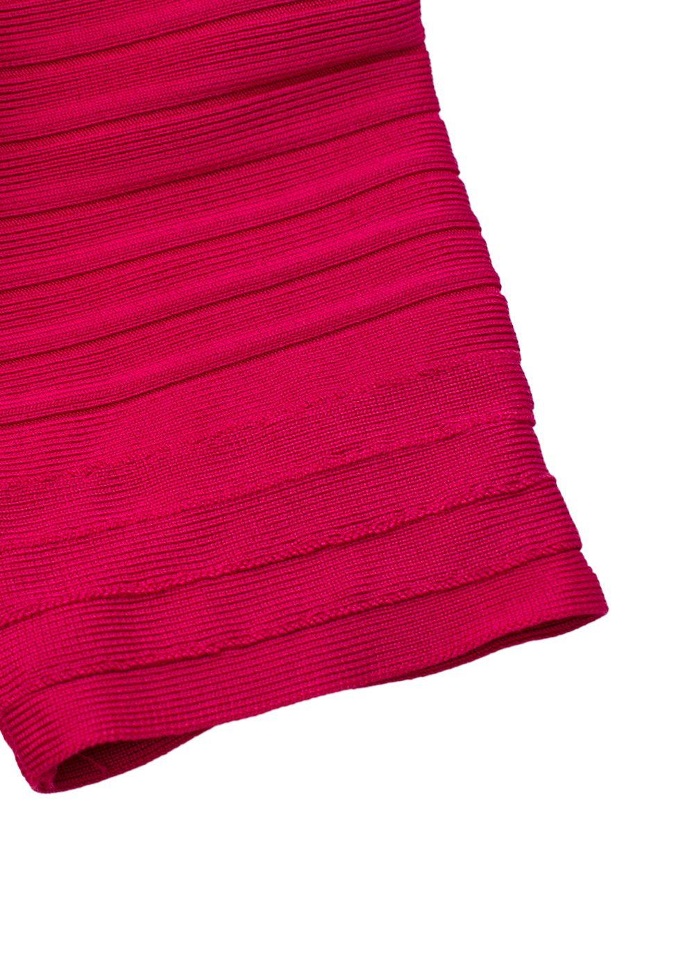 Pink Stretch Bandage V-Neck Zipped Dress