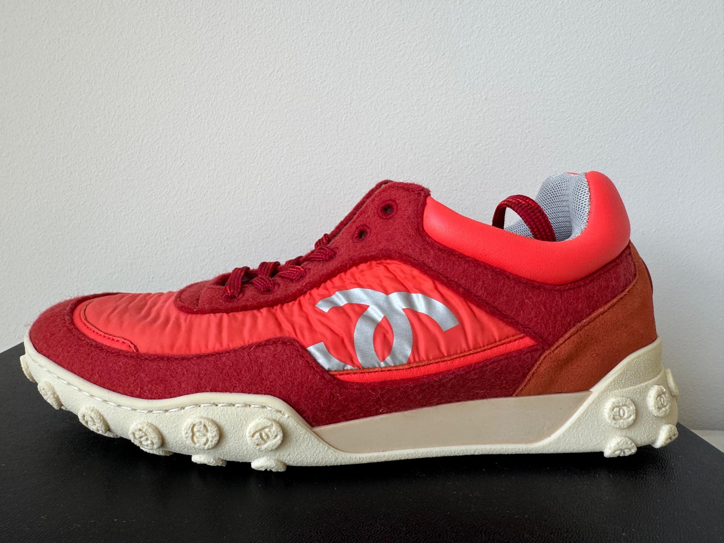 Chanel Red Lowtop Sneakers