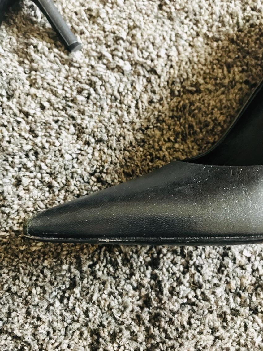 Helmut Lang Leather Pewter Pumps