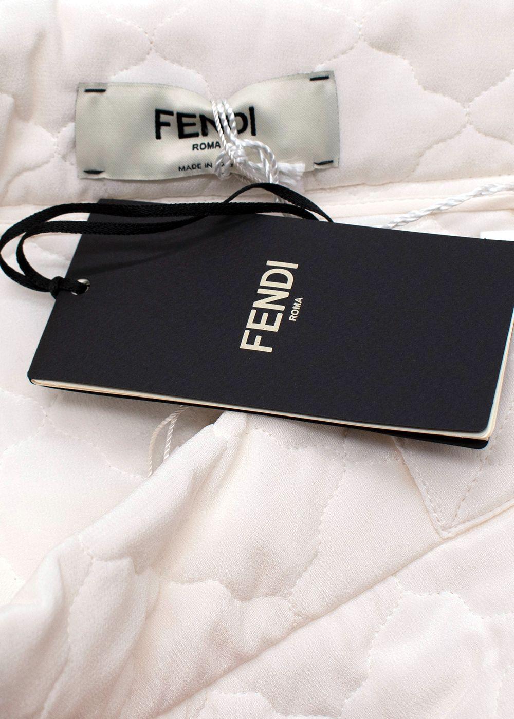 Fendi Cream A-Line Silk Mini Skirt